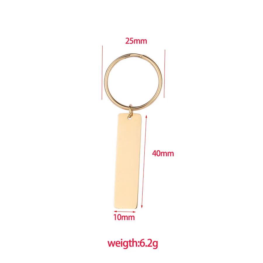 Fnixtar 10Pcs Strip Bar Keychain Mirror Polish Stainless Steel Stamping Blank Keychain For DIY Custom Name Engrave Tags Keychain