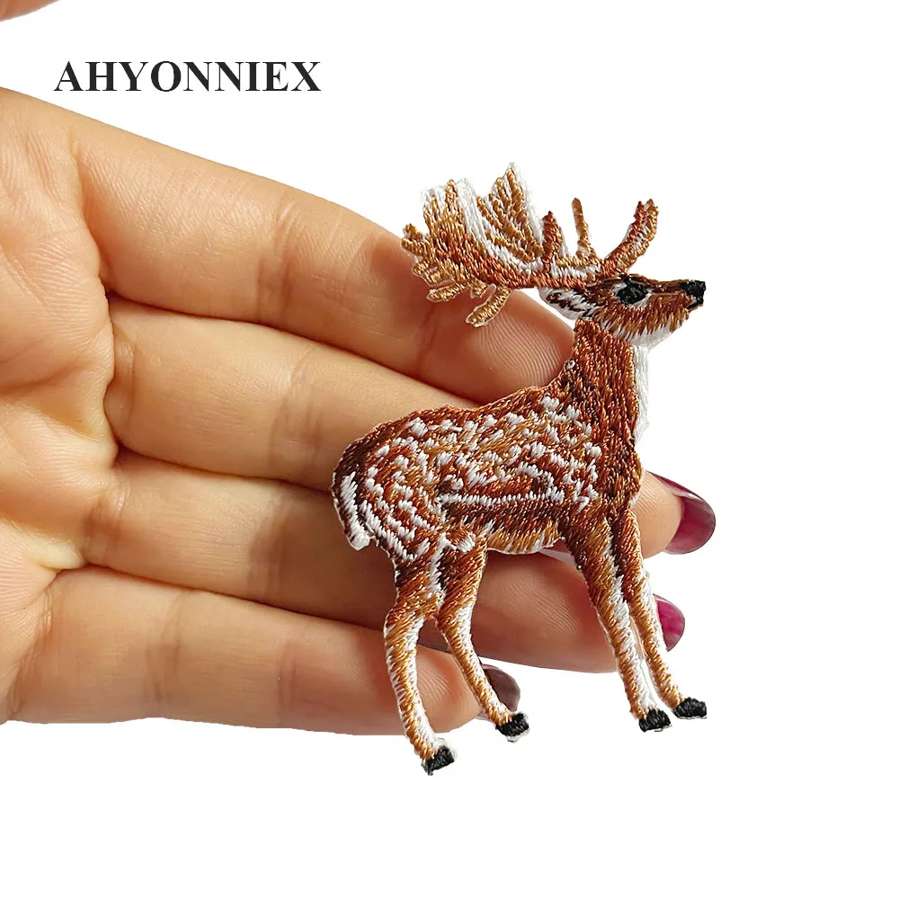 Sika deer patch for dress hat bag DIY animal cloth patches for small hole on coat adhesive iron on clothing sticker