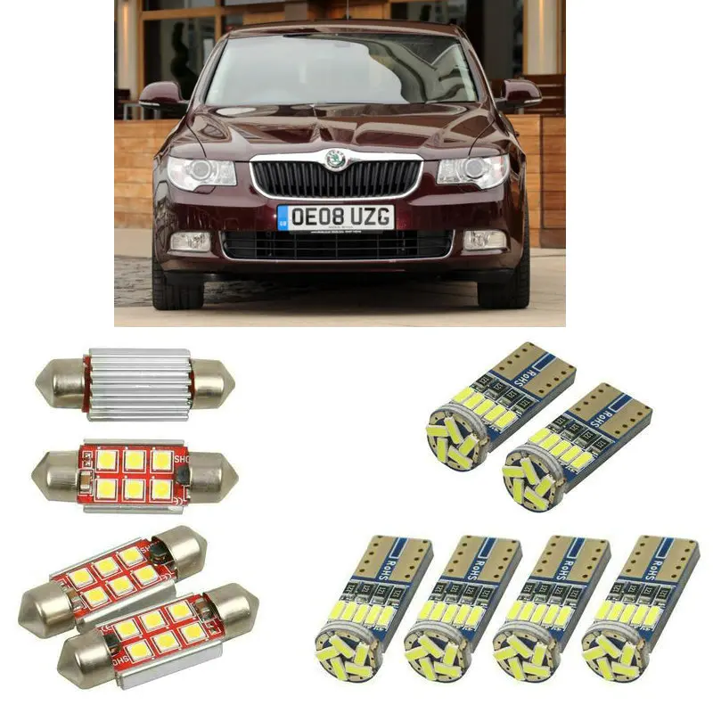 

Interior led Car lights For Skod-a superb 2 3t4 hatchback superb 2 estate 3t5 car accessories License Plate Light 14pc