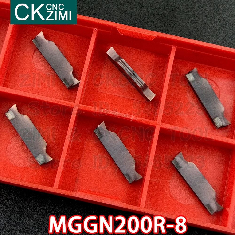 Ferramenta de ranhuramento para corte, ferramenta de metal de torno para aço inoxidável com 8 inserções de metal mggn 200r