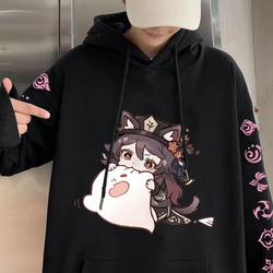 Genshin-Sudadera con capucha de impacto para hombre y mujer, ropa de calle Kawaii, sudadera de Hip-Hop informal de gran tamaño, jersey de estética, primavera y otoño