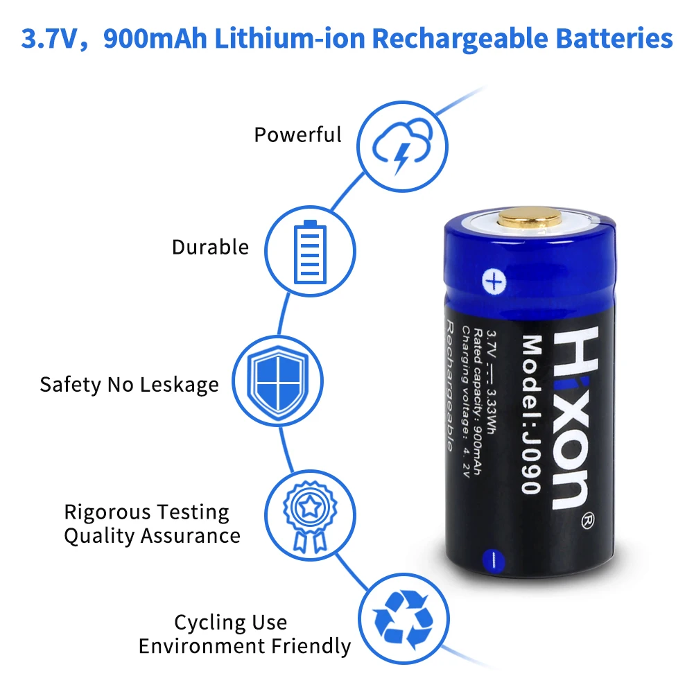 16340 900MAh 100% Dung Lượng Pin Sạc 3.7V Li-Ion Cho Arlo HD Camera & Đèn Pin Đèn Cắm Trại Lithium Ion pin