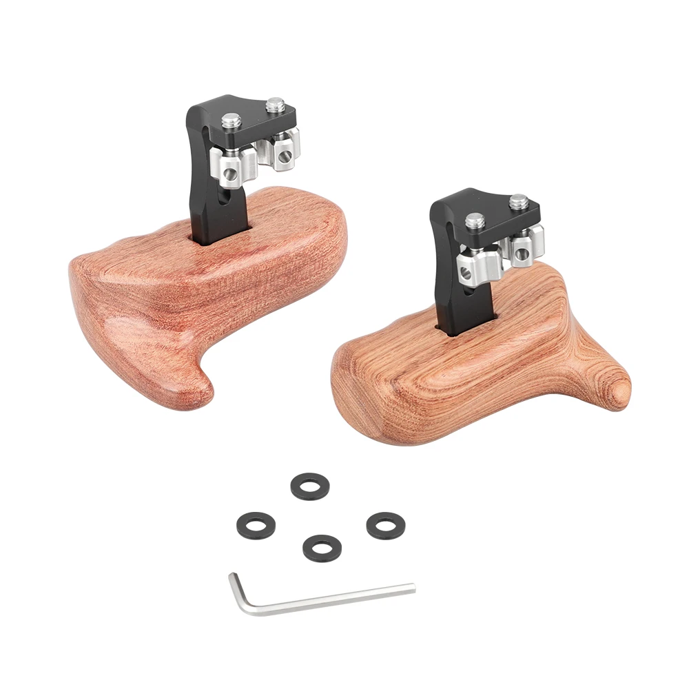 CAMVATE 2 pezzi impugnature in legno con attacco a vite zigrinata da 1/4 "-20 per DSLR Camera Cage Rig/DV Video Cage Rig /RED Camera Rig