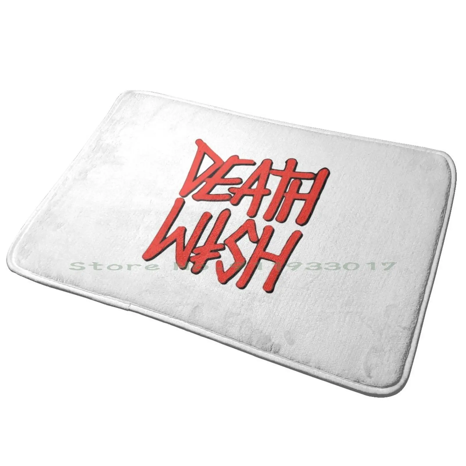 Deathwish Skateboarding Apparel Entrance Door Mat Bath Mat Rug Oil Acrylic Watercolor Abstract Pattern All Over Swirl Retro