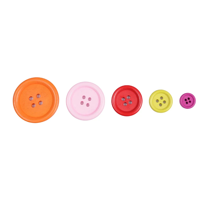 15mm/20mm/25mm 4-Holes Nature Color Wooden Buttons For Craft Round Sewing Button Scrapbook DIY Home Decoration Accessories