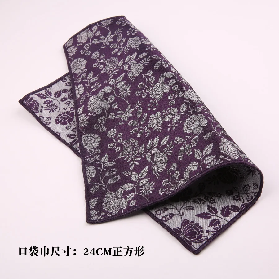 Linbaiway Saku Klasik Square Paisley Floral Sapu Tangan Pria Saku Kecil Handuk untuk Pesta Pernikahan Suit Hanky-panky LOGO Kustom