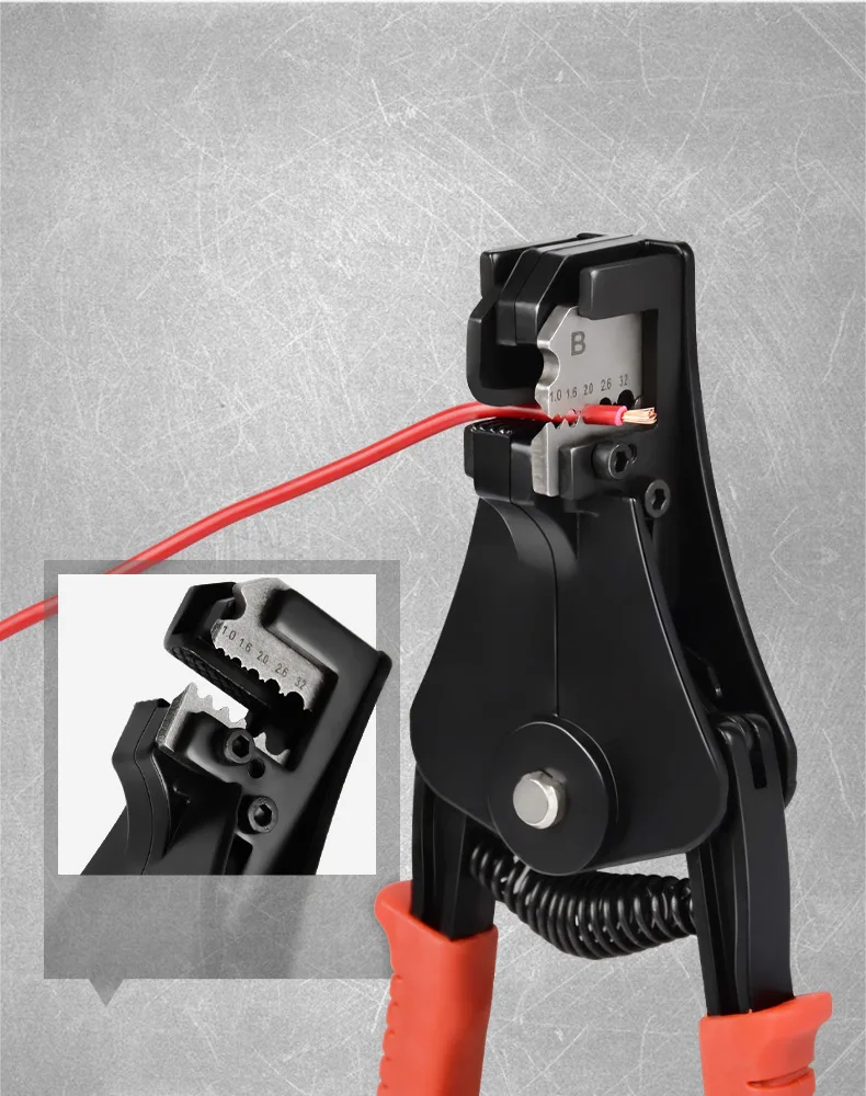 Multifunktionale automatische Abisolierzange HS-700A/B Crimpzange für Kabelenden 0,25-6 mm² Netzwerkkabelklemme und -schneider – Detail 3