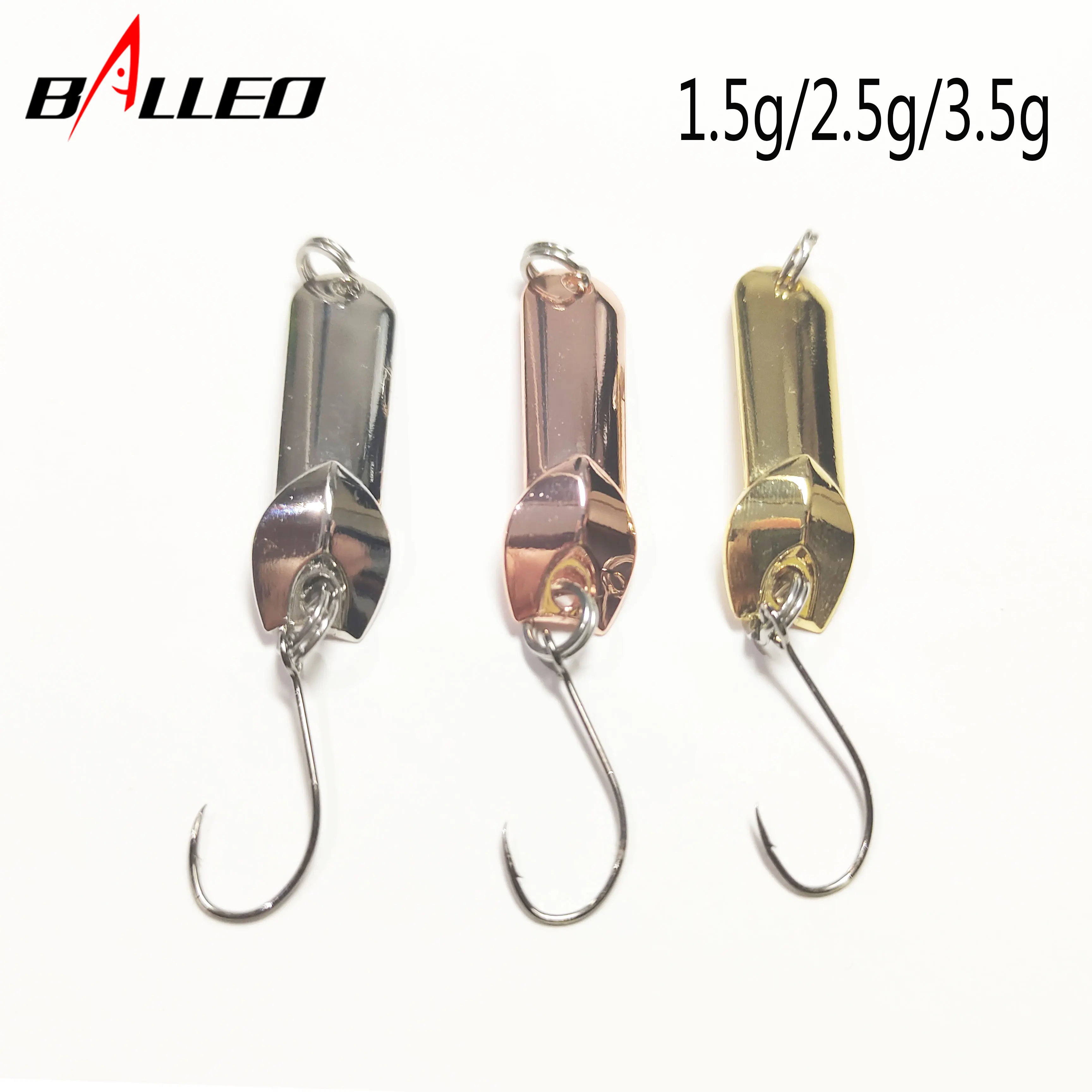 Balleo 1pcs Metal Spoon Fishing Lure 1.5g2.5g3.5g  Single Hook jig Stream Trout baits Silver Gold Metal Sequins Hard Bait Tackle