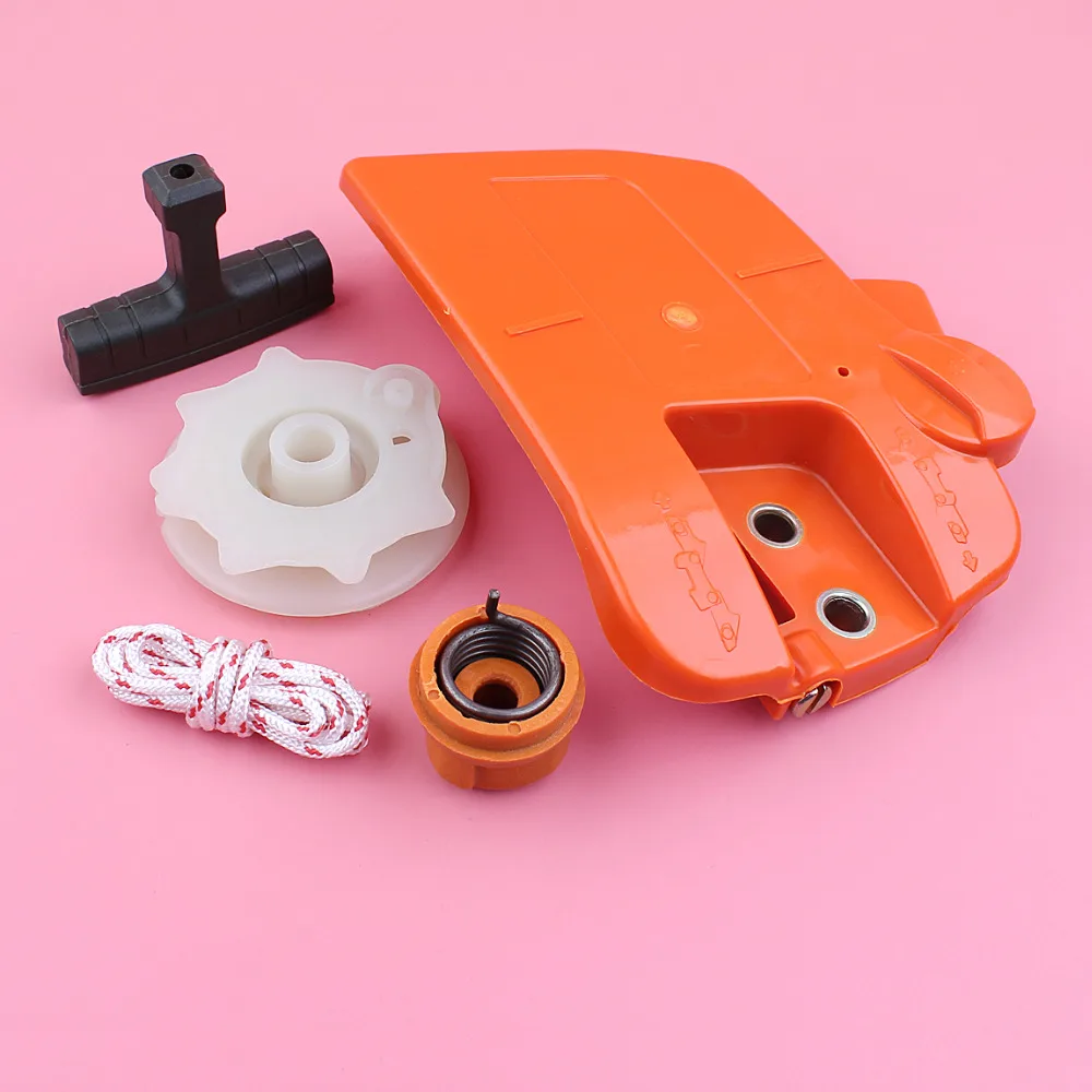 Imagem -02 - Corrente Freio Embreagem Roda Dentada Tampa Lateral Motosserra Recoil Starter Polia Alça Aperto Hub Primavera Kit Apto para Husqvarna 235 236 240