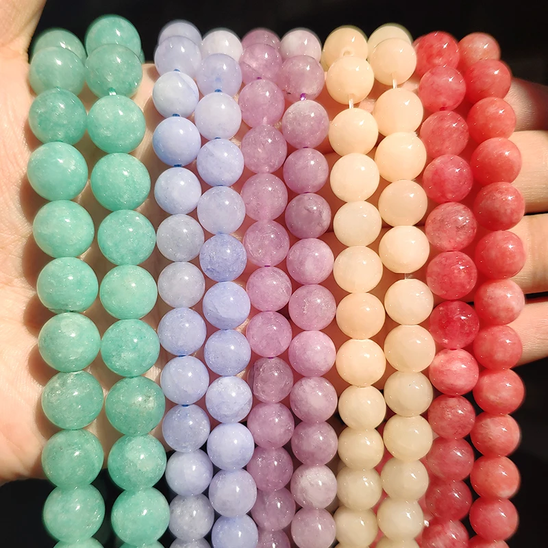 AA+ Angelite Stone Beads Natural Round Loose Spacer Mineral Beads for Jewelry Making DIY Bracelet Accessories 15inch 4/6/8/10mm