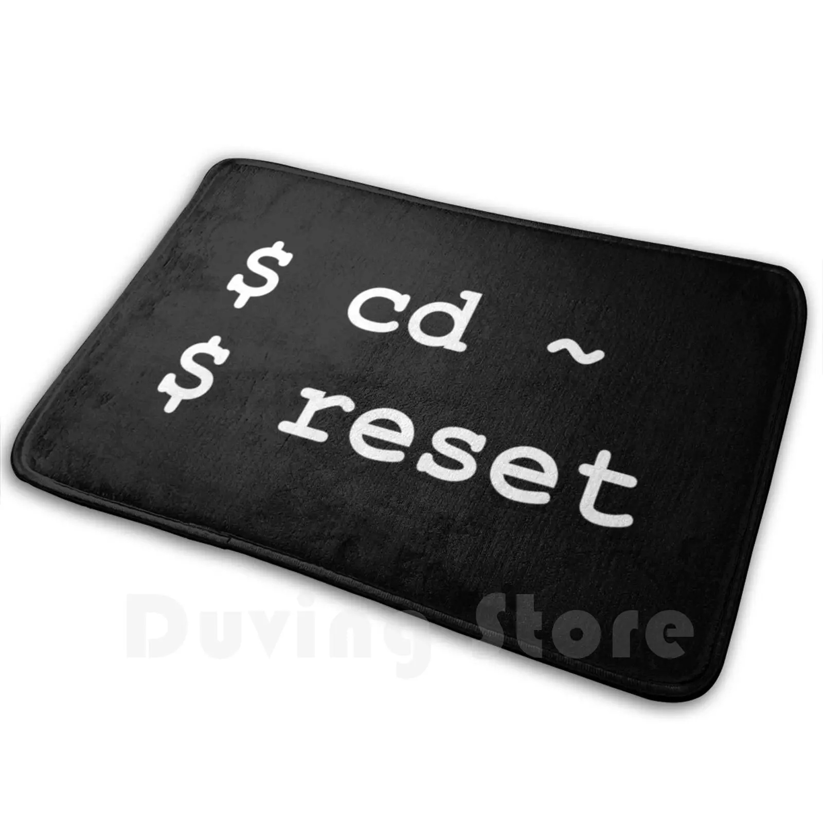 Cd ~ Reset-White On Black Design For Command Line Hackers Carpet Mat Rug Cushion Soft Non-Slip Bash Hacking Hacker