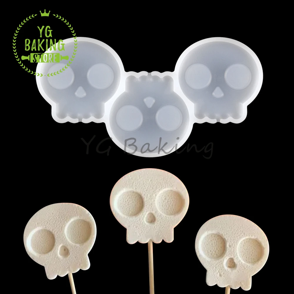 

Dorica Halloween Skull Epoxy Resin Lollipop Mold Silicone Chocolate Candy Mould Cake Decorating Tools Kitchen Bakeware