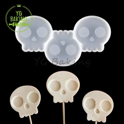 Dorica Halloween Skull Epoxy Resin Lollipop Mold Silicone Chocolate Candy Mould Cake Decorating Tools Kitchen Bakeware