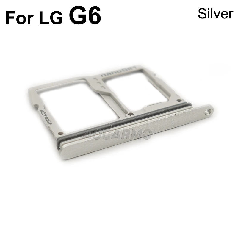 Aocarmo-MicroSD مقبس بطاقة الذاكرة ، نانو سيم بطاقة صينية ، فتحة استبدال جزء ل LG G6 ، US997 ، VS988