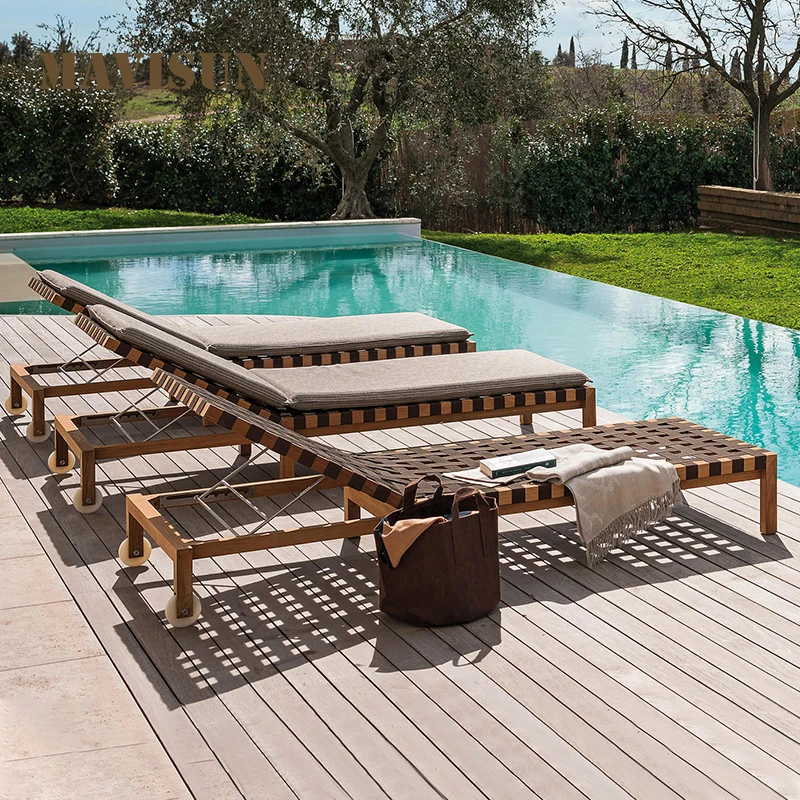 Leisure Sun Bed Folding Deckchairs Chaise Reclining Chair For Pools Beach Hotel Portable Relaxing Outdoor Sunbathing Lounger