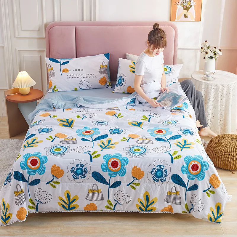 

New Summer Air Conditioning Quilt Four-piece Dormitory Small Fresh Summer Quilt Summer Cool Quilt Thin Quilt