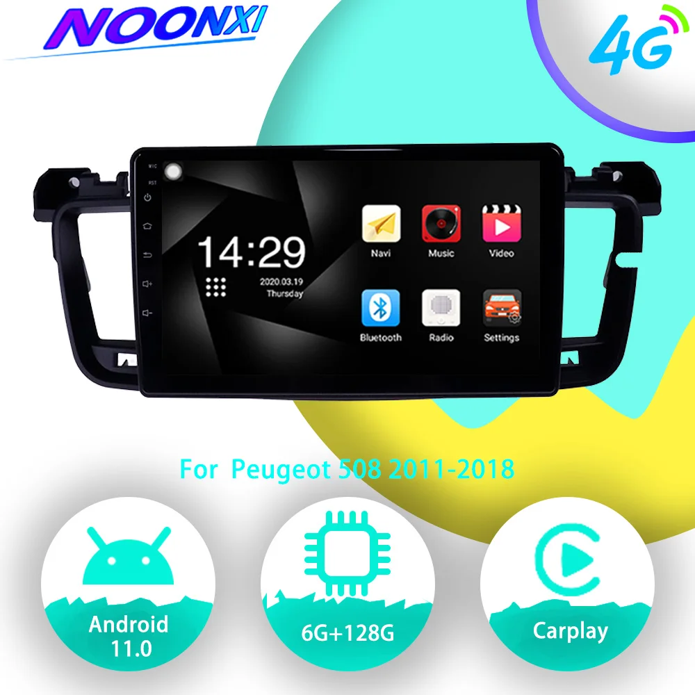 

128G Android 11 Car Radio GPS Navigation For Peugeot 508 2011 2012-2018 Multimedia Video Player RDS Autoradio No 2 Din Head Unit