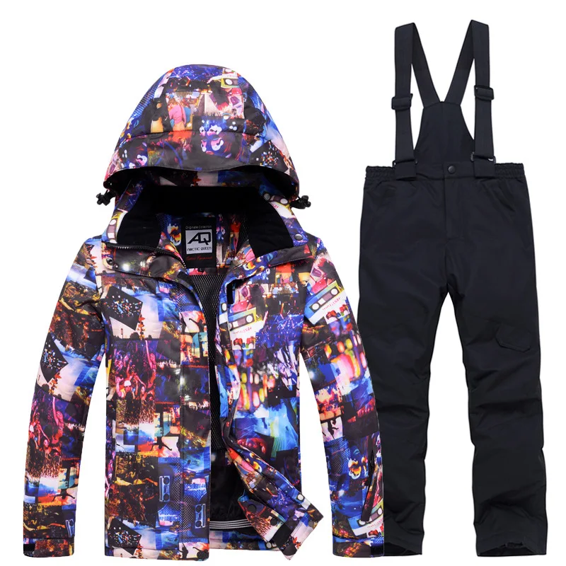 New Style Kids Thermal Ski Suit Boys Girls Ski Jacket Pants Set Windproof Waterproof Snowboarding Jacket Children Skiing Suits