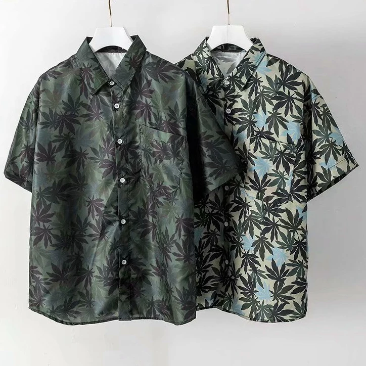 2020 Summer High Quality Mens Hawaiian Shirt Retro Printed Short Sleeve Big Us Size Hawaii Flower Men Beach Floral Shirts M-3XL