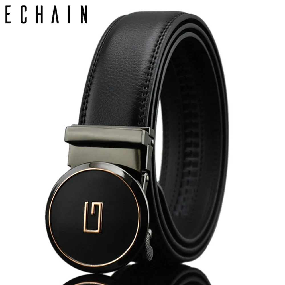 Echain Luxury Designer G Belts Men High Quality Male Women Genuine Real Leather G Automatic Buckle Dress Strap Belt for Jeans