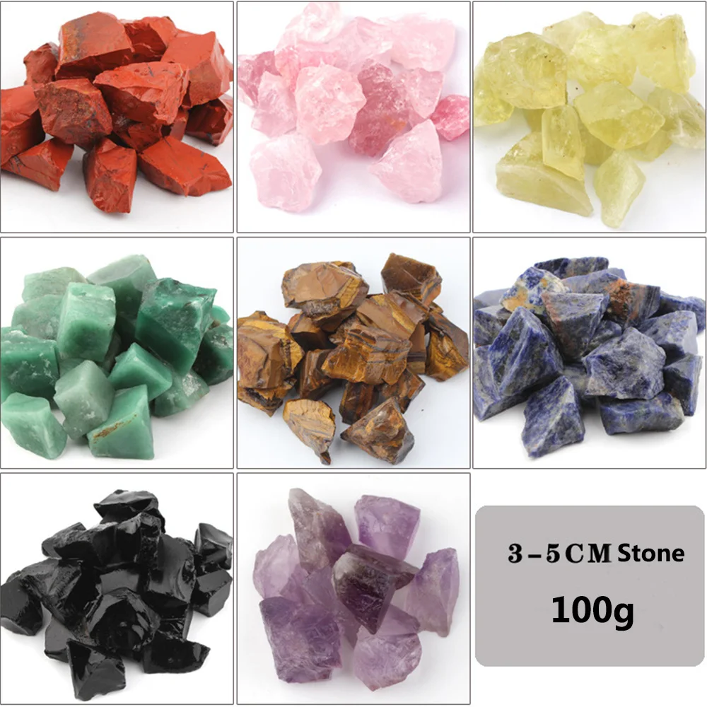 100g Großpackung Rohe Kristallquarze, Natürliche Gesteine, Amethyst, Citrin, Fluorit, Reiki-Heilmineralien, Gartendekoration – Detail 2