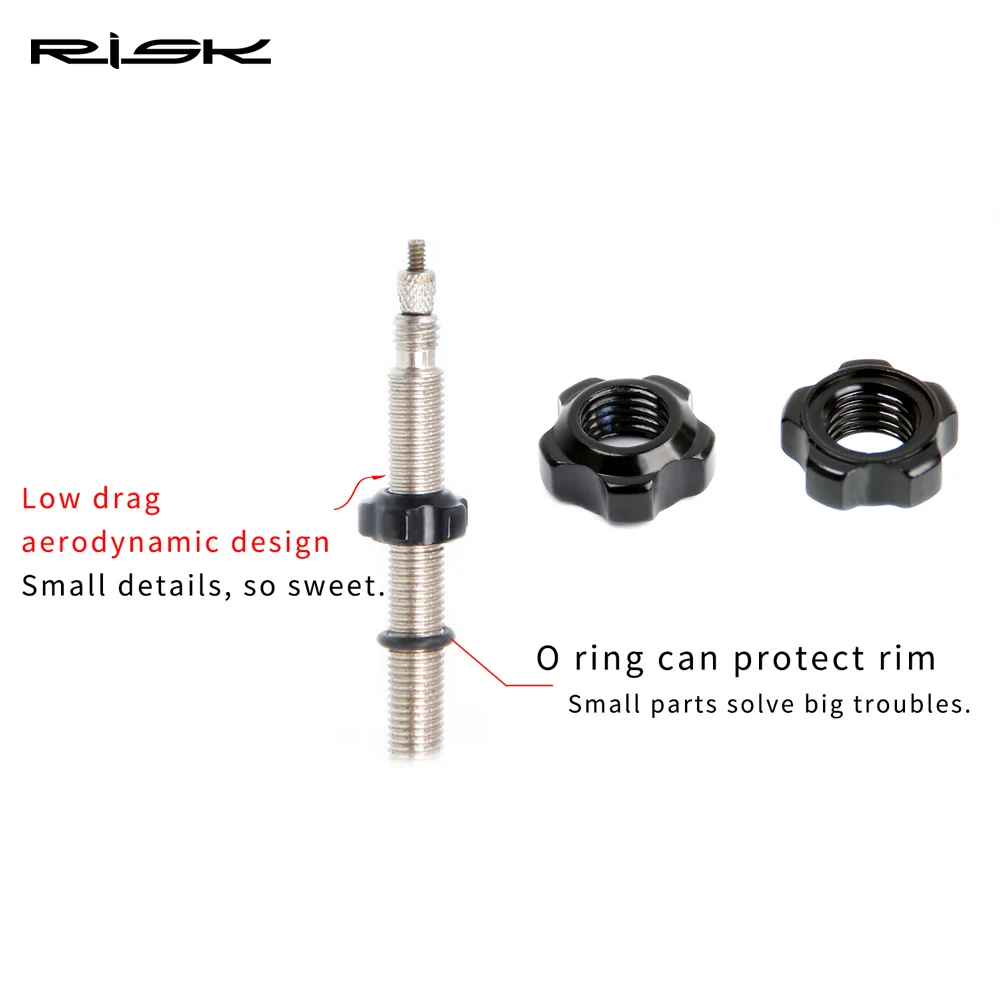 RISK 2pcs Bike Presta Valve Nut with Tool Waterproof MTB Road Bicycle Tire Valve Fixed Nut for France Valves Cycling Accessories