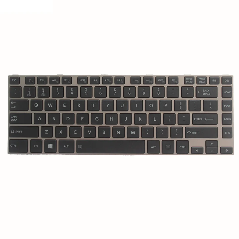 New US Laptop keyboard for Toshiba Satellite U40-A U40T-A U45-A U45T-A BE45-A Black Keyboard with silver frame NO backlight