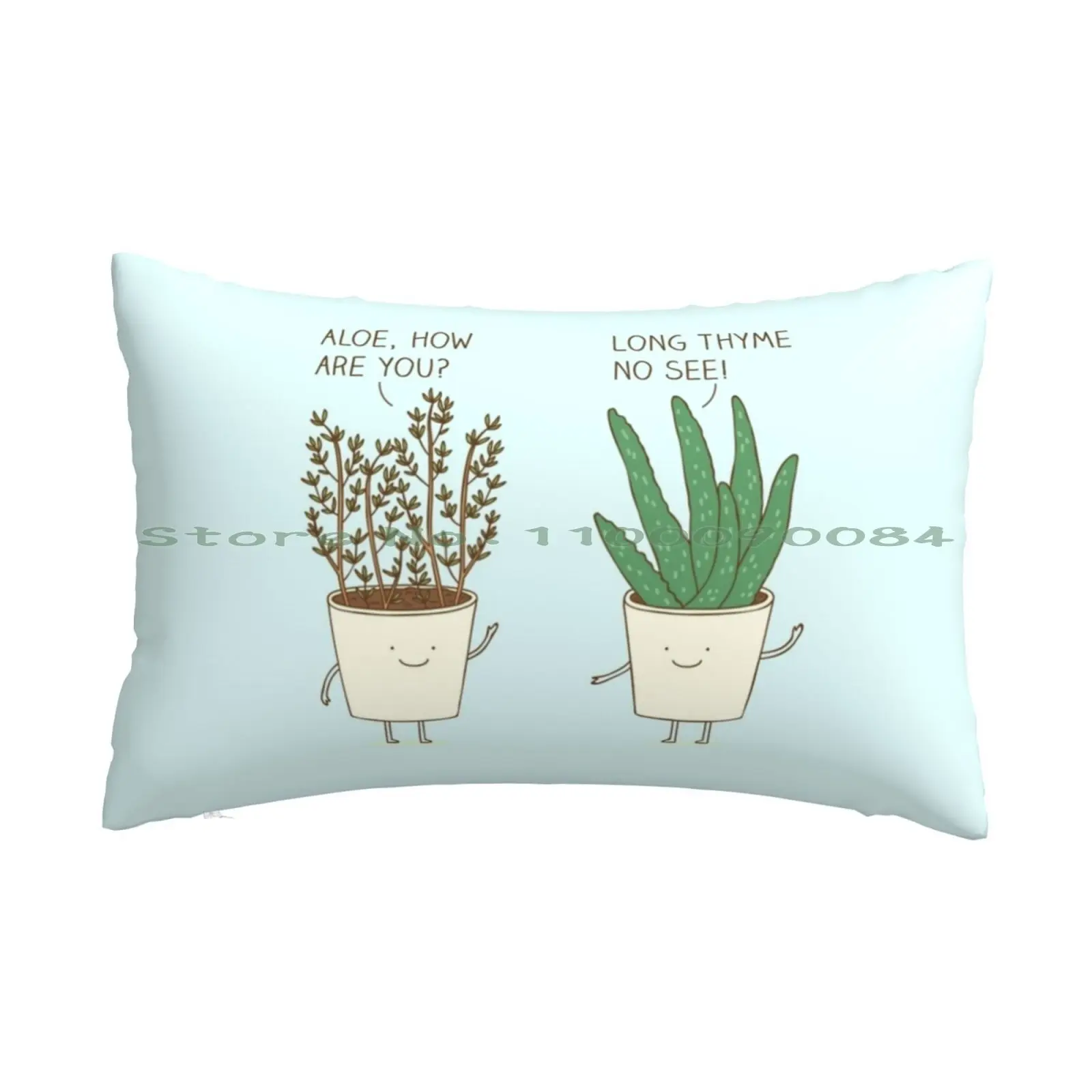 Garden Etiquette Pillow Case 20x30 50*75 Sofa Bedroom Garden Herb Plant Potted Nature Kitchen Thyme Aloe Vera Pun Funny Humour