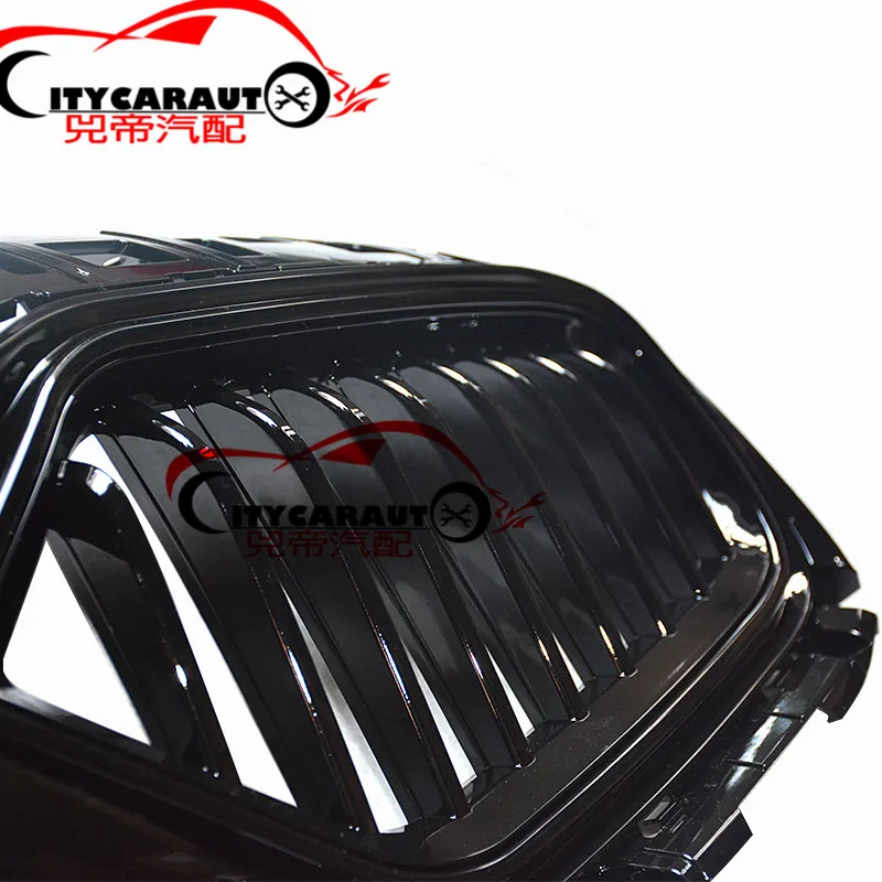 CITYCARAUTO TOP QUALITY GLOSSY BLACK RACING X-MAN GRILL GRILLE FRONT GRILLS TRIMS COVER FIT FOR KIA KX5 SPORTAGE 2015-2017