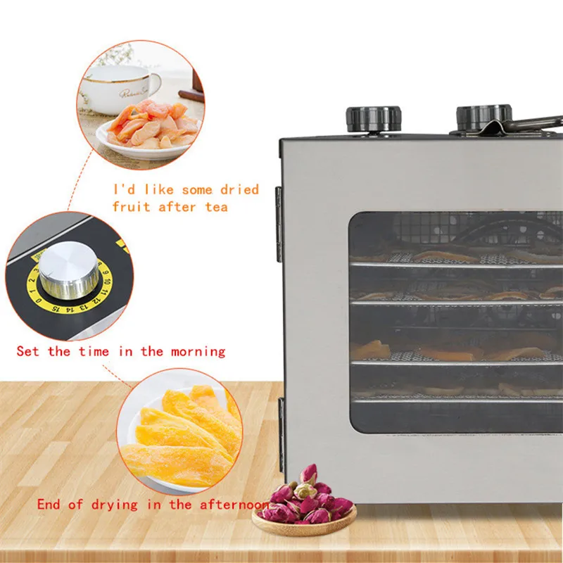 220V home use mini fruit dehydrator 6 trays food dryer