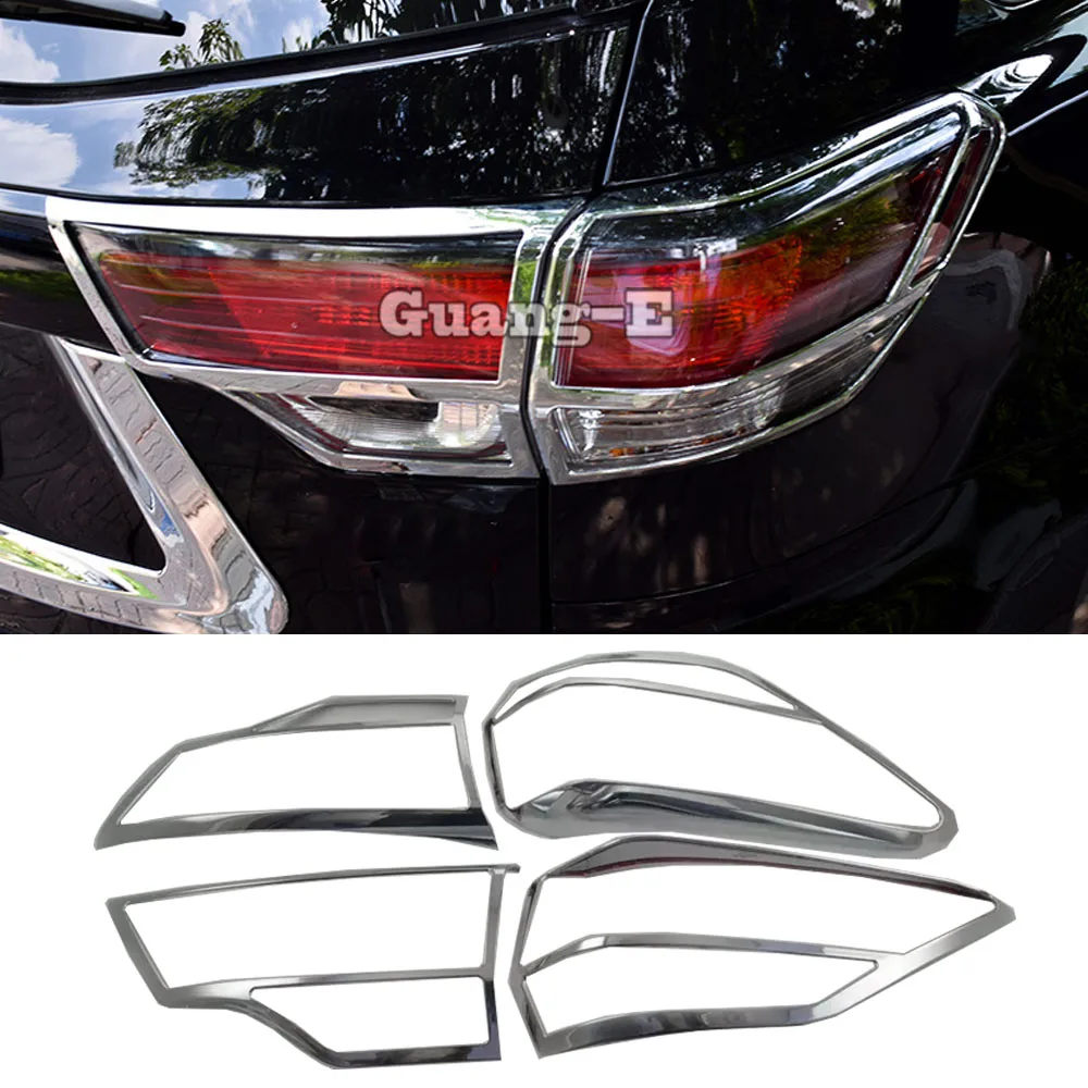 

For Toyota Highlander 2015 2016-2017 2018 2019 2020 Car Body Frame ABS Chrome Cover Trim Back Tail Rear Light Lamp Frame 4pcs