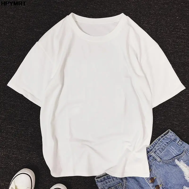 Summer Black Top T Shirt Female Solid Cotton O-Neck Short Sleeve Tshirts for Women Fashion Casual Sport Femme T-Shirt Clothing