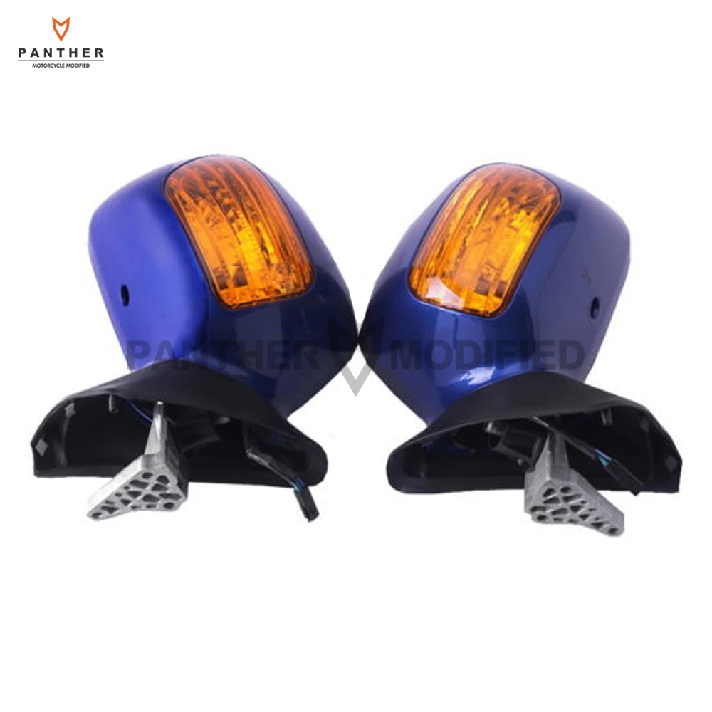 Blue Motorcycle Rear View Mirror Turn Signal Light Cover Case for Honda Goldwing GL1800 2001-2011