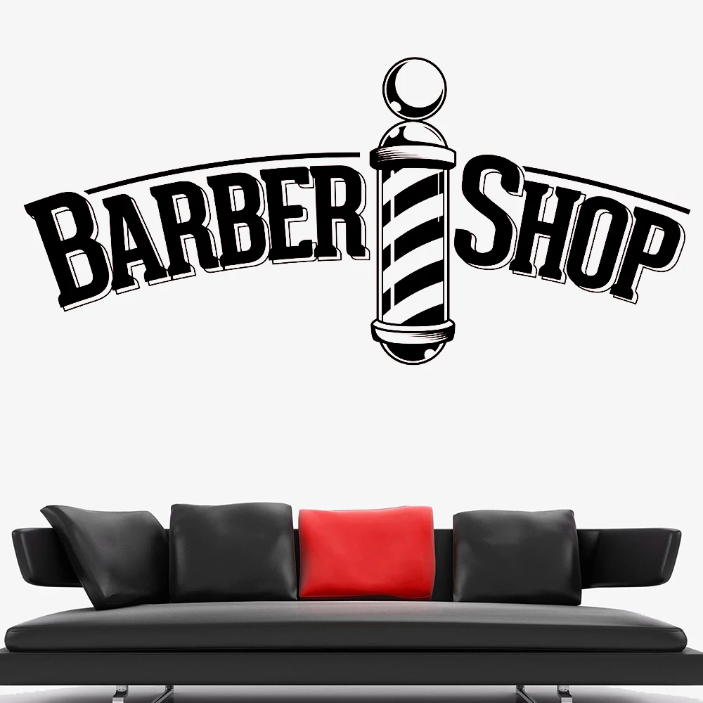 Barber Shop Vinyl Window Decal Pole Sign Hair Dressers Wall Sticker Modern Home Decoration Living Room Decor Accessories C698