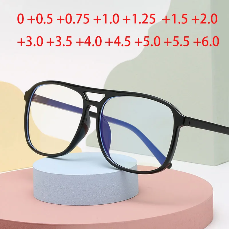 

Square Glasses Oversize Women Men TR90 Anti Radiation Eyeglasses Goggles Hyperopia Eyewear Diopter +1.0 1.5 2.0 2.5 3.0 3.5 4.0