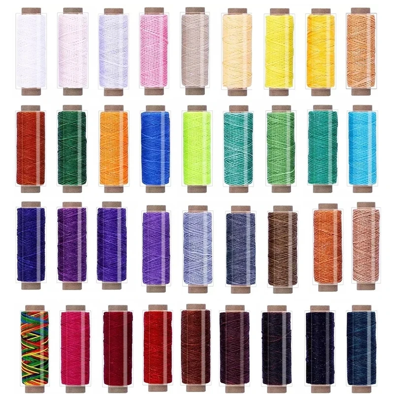 

36 Colors Waxed Thread Leather Sewing Thread,Hand Stitching Thread For Hand Sewing Leather and Bookbinding