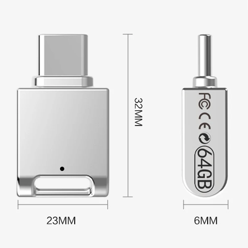 Mini unidad Flash portátil OTG Pendrive USB C 32GB 64GB Pendrive teléfono móvil tipo C U disco para teléfono inteligente