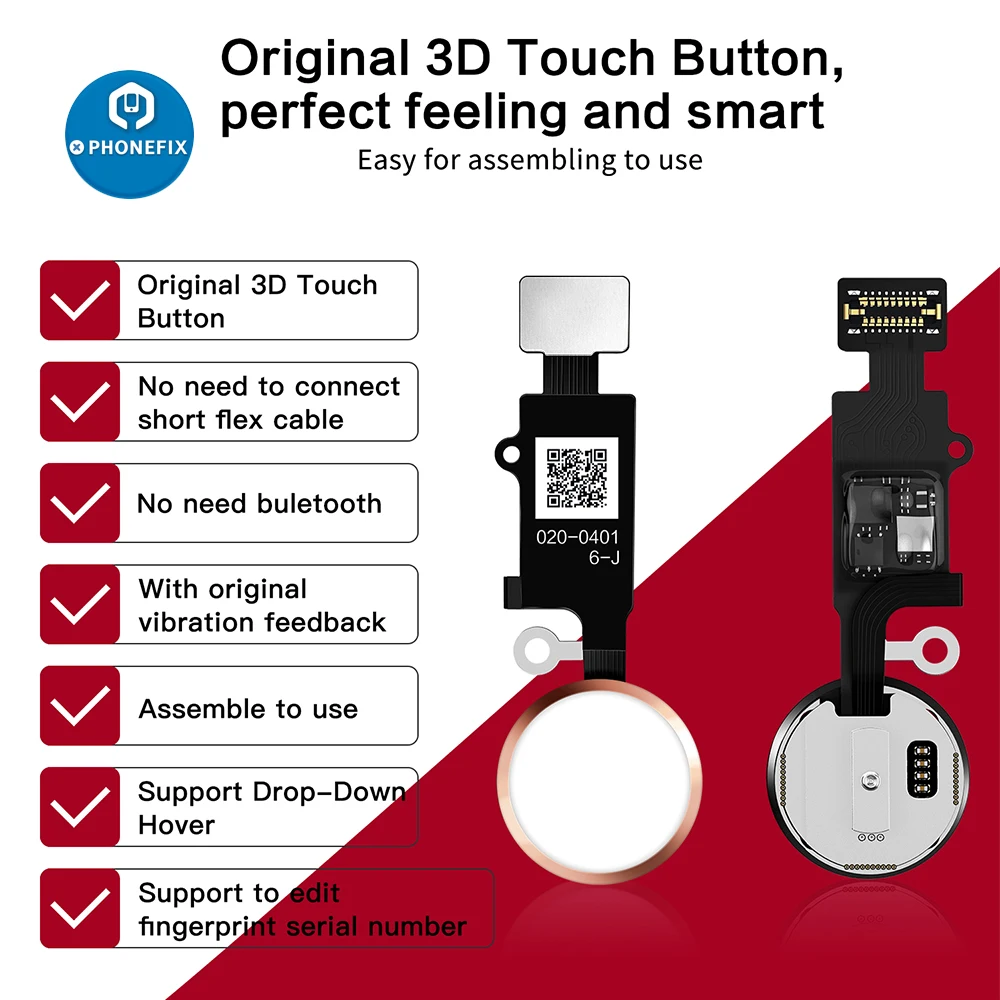 Универсальная Кнопка JCID 3D Home для iPhone 7 7P 8 8P, кнопки с гибким кабелем, кнопка восстановления, замена, функция возврата, 6 поколения