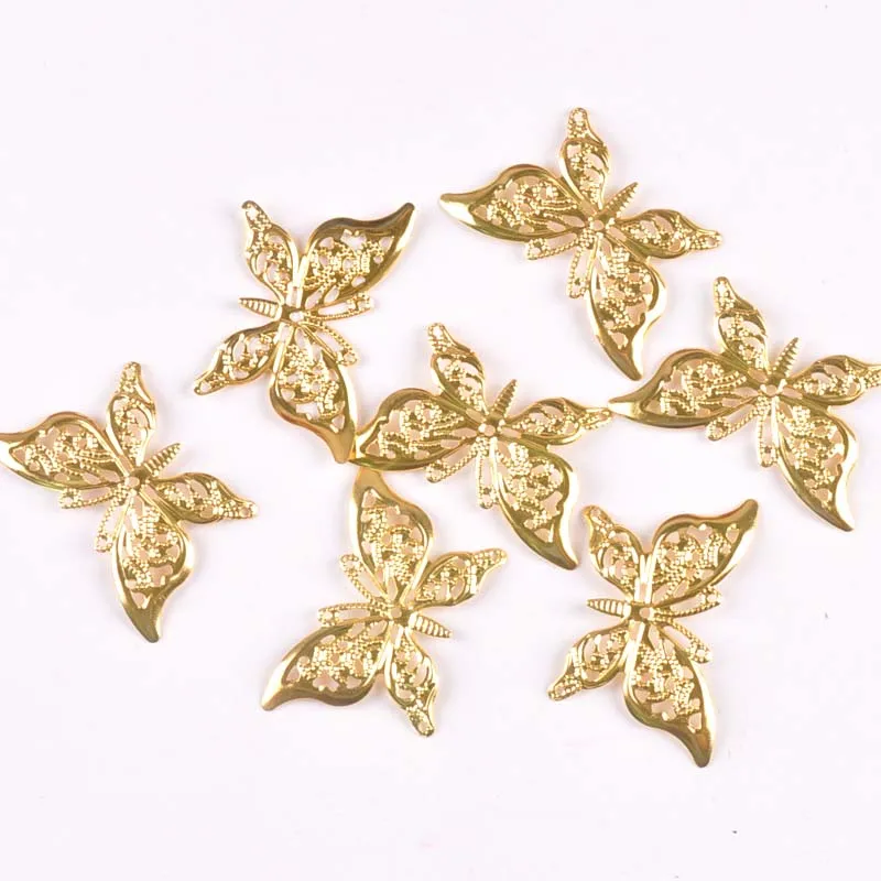 Metal Crafts Mixed Butterfly Connectors Filigree Flower Wraps For DIY Scrapbook Home Decor Embellishments 10Pcs 43x26mm yk0772