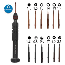 Precision Screwdriver Bits Set, Torx Cross Screw Driver, Ferramentas de manutenção para telefones celulares iPhone, Open Tool Kit, 12pcs