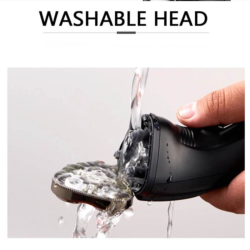 Los hombres de máquina de afeitar eléctrica recargable 3D flotante cabezal de cuchillo bigote Trimmer de afeitar Razors de la barba de los hombres máquina cortadora