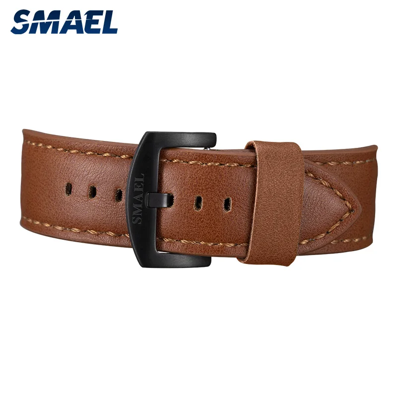 SMAEL Casual Sport Watches Mens Luxury Military Leather Waterproof  Watch Man Clock SL-9076 Fashion Wristwatch relogio masculino