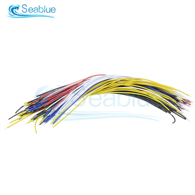 100Pcs Double Head PCB Solder Cable 20CM 26AWG Breadboard Fly Jumper Wire Cable Tin Conductor 5 Color