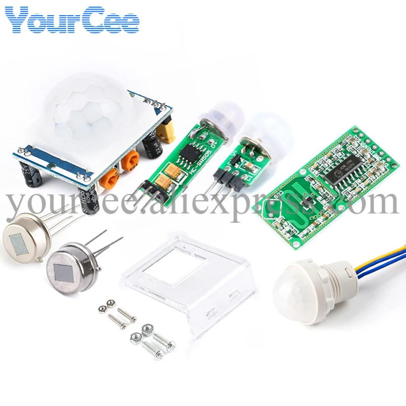 HC-SR501 HC-SR505 AM312 RD624 Adjust IR Pyroelectric Infrared Mini PIR Module Motion Sensor Detector Module Bracket for Arduino