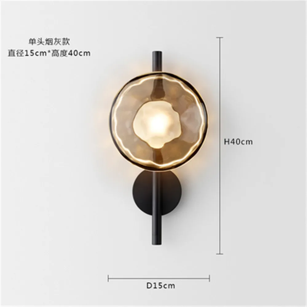 Ceto Wandlamp Postmodern retro wandlamp Design Glas Rond Led Luxe Loft Decor Gang Gangpad Binnen Slaapkamer dubbele wandlamp