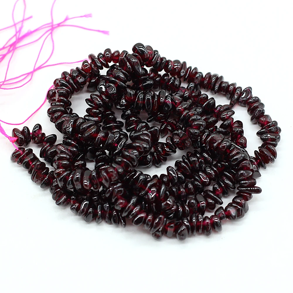 Natural Pomegranate Stone Beads Dark Red Garnet Irregular Chip Gravel Beads for Jewelry Making DIY Charm Necklace Bracelet 15\'\'