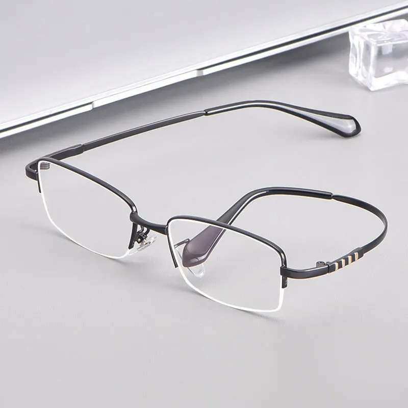 Titanium Alloy Frame Glasses Half Rim Eye Glasses Men Style Rectangle Spectacles New Arrival Eyewear Optical Glasses