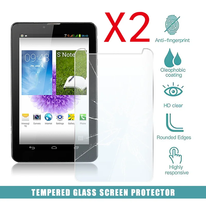 2Pcs Tablet Tempered Glass Screen Protector Cover for Xgody M874 7 Inch Android Tablet PC  HD Eye Protection Tempered Film