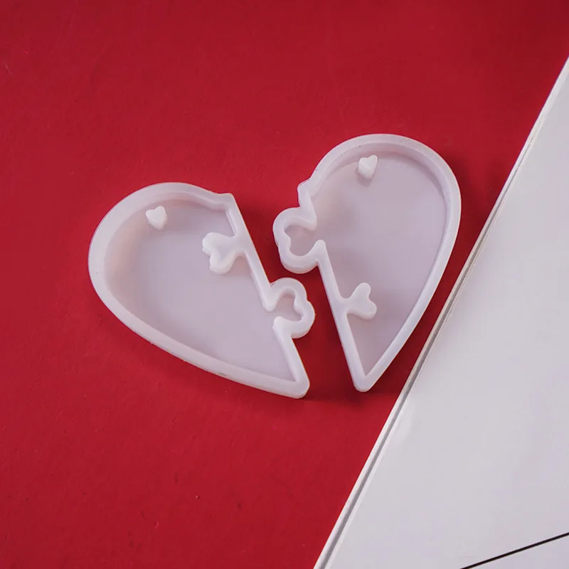 2Pcs Heart locks for lovers Pendant Liquid Silicone Mold DIY Epoxy Resin Mould Jewelry Tools