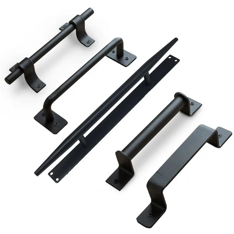 

Rustic Carbon steel black interior barn sliding door handle